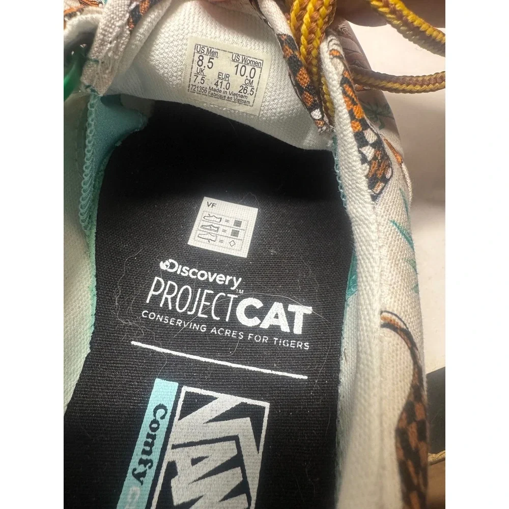 Vans Discovery Project CAT ComfyCush Era Tiger Print Sneakers Mens 8.5 Womens 10